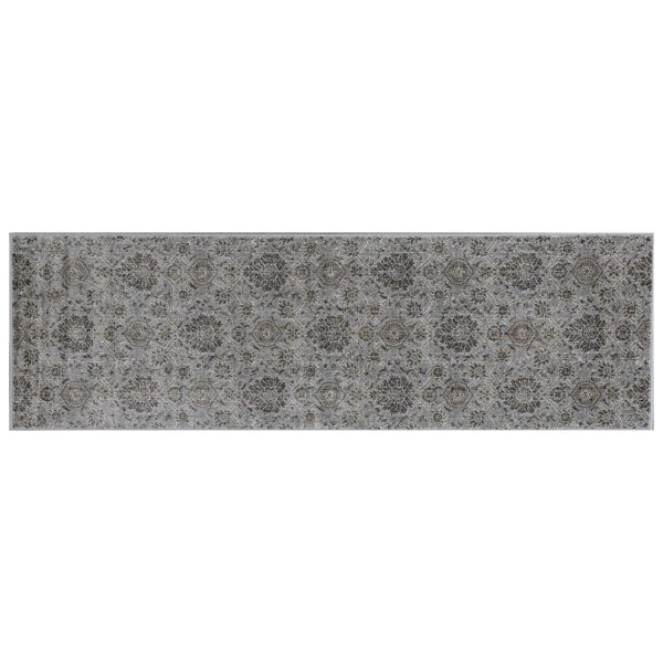 2' x 7' Silver Ancient Viscose Runner Rug - Image 2