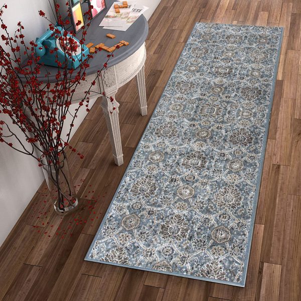 2' x 7' Slate Ancient Viscose Runner Rug - Image 4