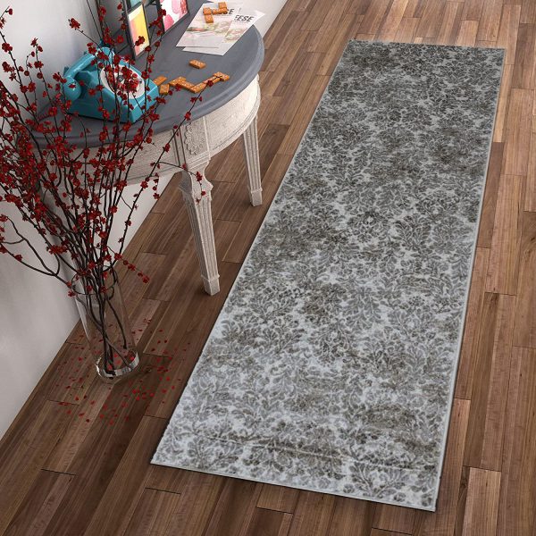 2' x 7' Ivory or Sand Ancient Viscose Runner Rug - Image 4
