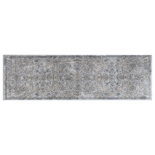 2' x 7' Silver or Blue Ancient Viscose Runner Rug - Image 2