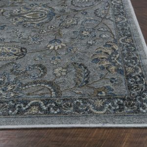 3'x5' Silver Blue Machine Woven Paisley Indoor Area Rug