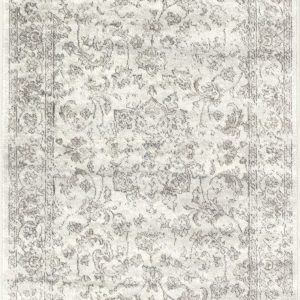 2' x 7' Silver Medallion Viscose Runner Rug