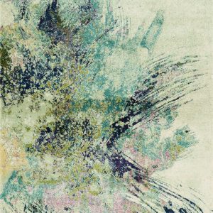 7' Ivory Machine Woven Abstract Splatter Indoor Runner Rug