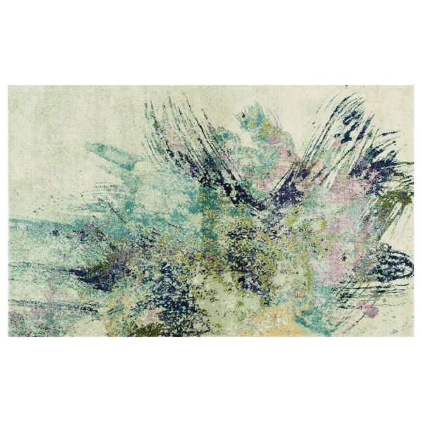 7' Ivory Machine Woven Abstract Splatter Indoor Runner Rug - Image 2