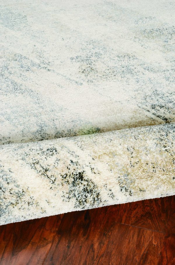 2' x 7' Ivory or Grey Abstract Brushstrokes Runner Rug - Image 3