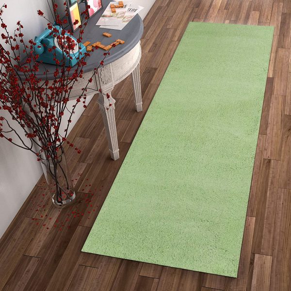 2' x 7' Spearmint Green Plain Runner  Rug - Image 4