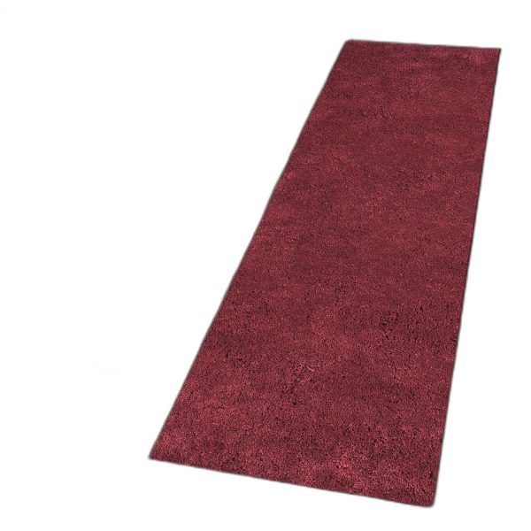 8' Red Plain Runner Rug - Image 4