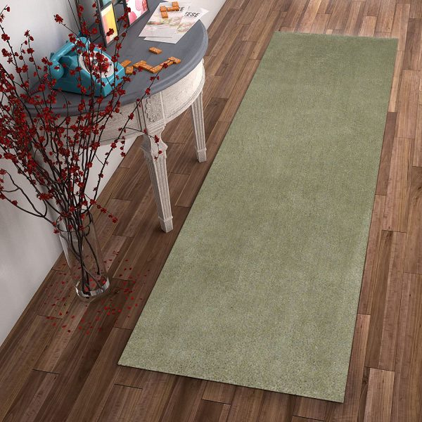 8' Sage Plain Runner Rug - Image 4