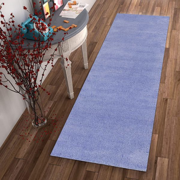 8' Purple Indoor Shag Runner Rug - Image 4
