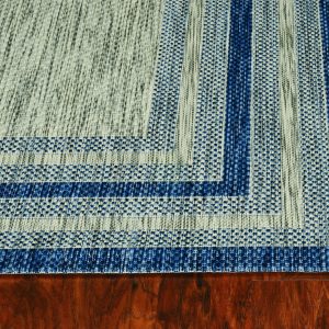 5' x 8'  Grey or  Denim Bordered UV Treated Area Rug
