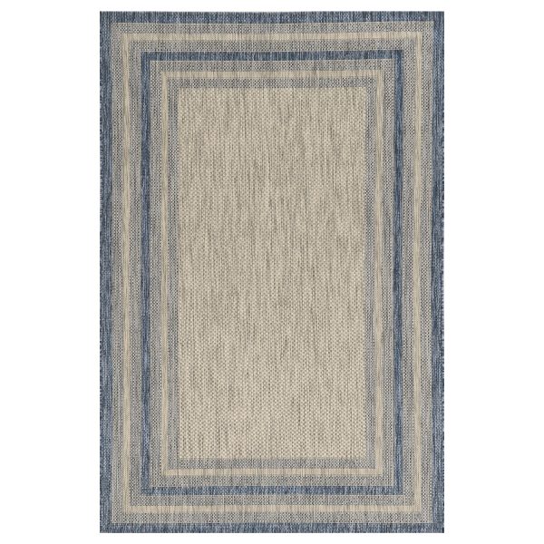 5' x 8'  Grey or  Denim Bordered UV Treated Area Rug - Image 2