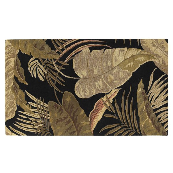 2' x 4' Midnight Leaves Wool Area Rug - Image 4