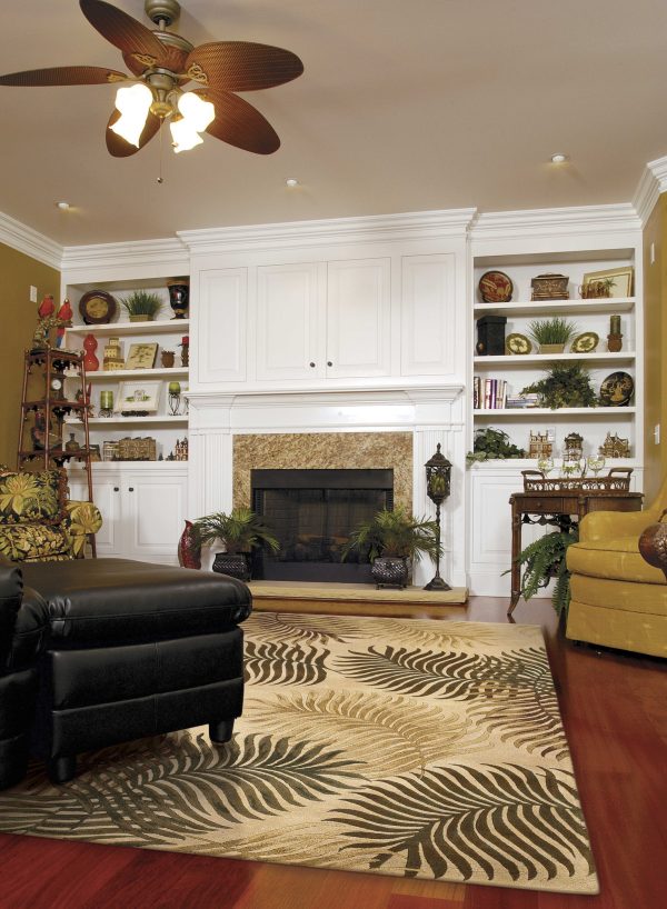 2' x 4' Natural Fern Leaves Wool Area Rug - Image 5