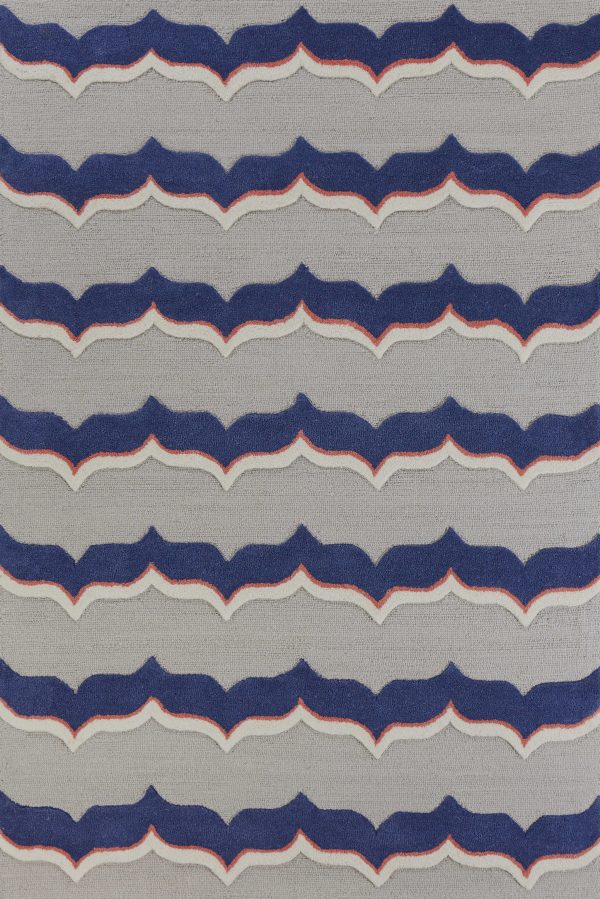 3'3 x 5'3 Wool Putty Indigo Area Rug