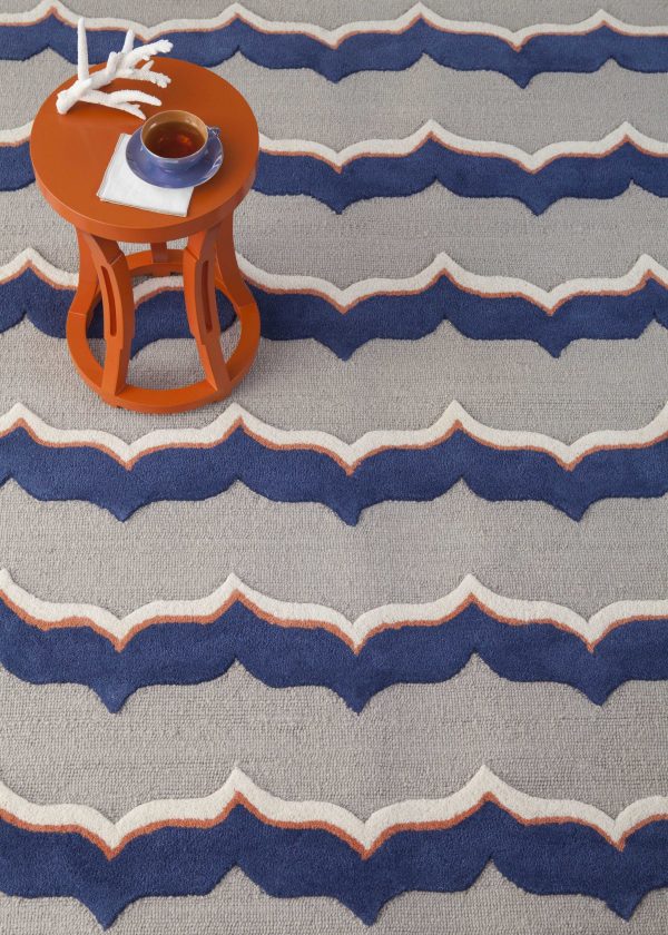 3'3 x 5'3 Wool Putty Indigo Area Rug - Image 4