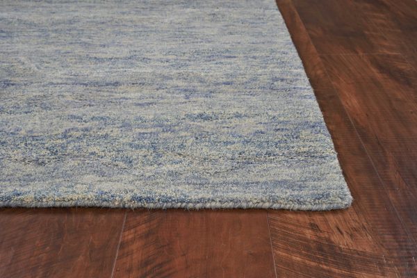 3'x5' Ocean Blue Hand Tufted Abstract Indoor Area Rug - Image 4