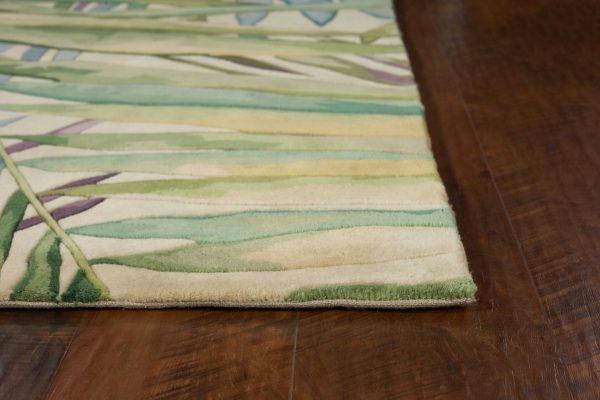 2' x 4' Multicolor Leaves Wool Area Rug - Image 4
