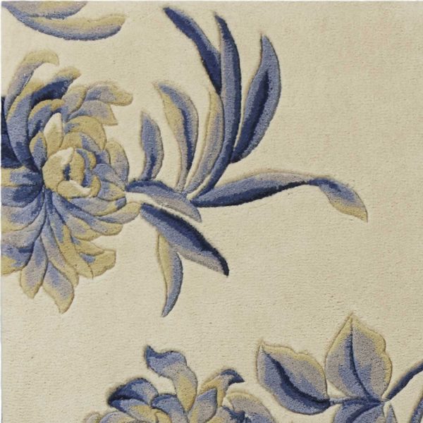 30 x 50 Wool Ivory or Blue Area Rug - Image 2
