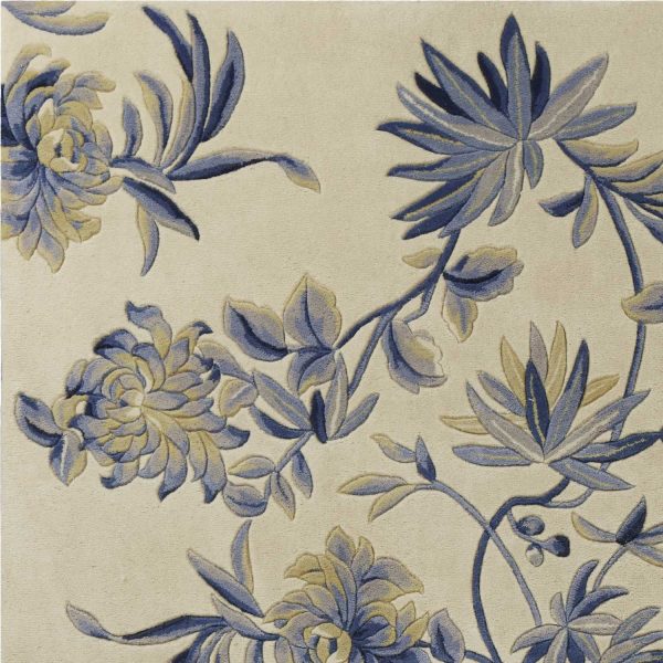30 x 50 Wool Ivory or Blue Area Rug - Image 3
