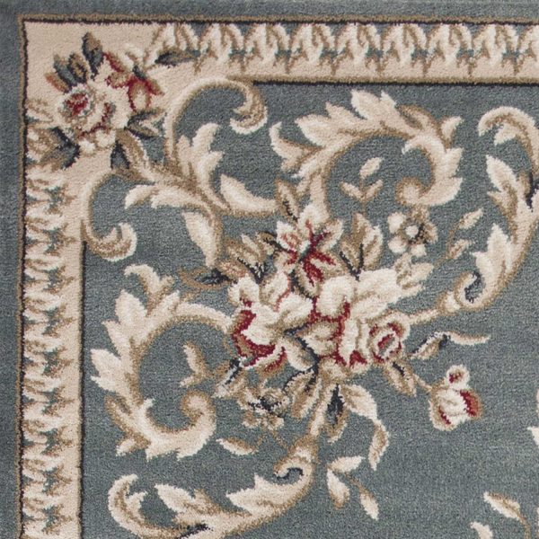 5'x8' Slate Blue Floral Indoor Area Rug - Image 2