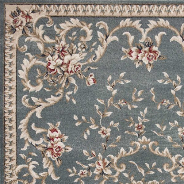 5'x8' Slate Blue Floral Indoor Area Rug - Image 3