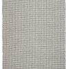 3'x5'  Ivory Grey Hand Woven Houndstooth With Braided Fringe Indoor Area Rug