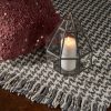3'x5'  Ivory Grey Hand Woven Houndstooth With Braided Fringe Indoor Area Rug - Image 4