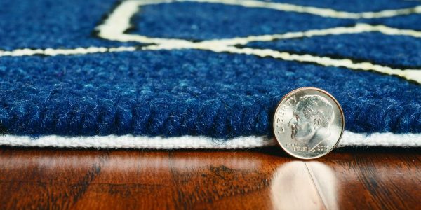 7' Square UV treated Polypropylene Navy Area Rug - Image 2