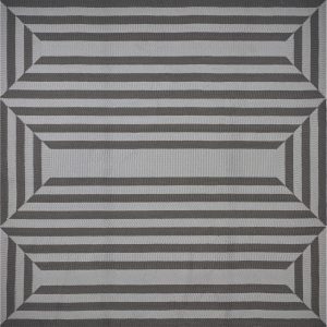 7' Square   UV treated Polypropylene Charcoal Area Rug