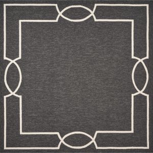 7' Square   UV treated Polypropylene Onyx Area Rug