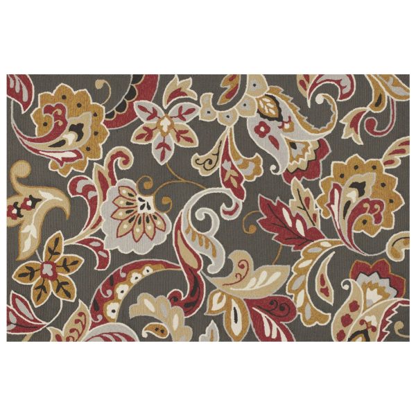 7' Round UV treated Polypropylene Taupe Area Rug - Image 2