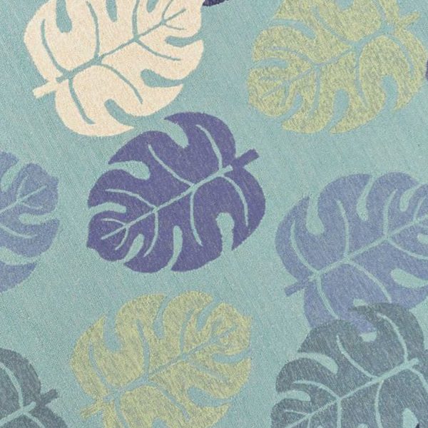 7' Round UV treated Polypropylene Turquoise Area Rug - Image 3