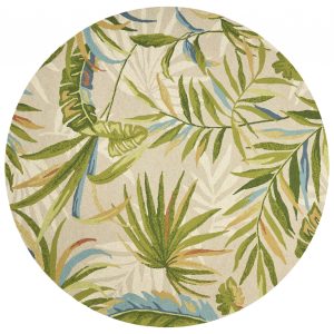 7' Round UV treated Polypropylene Sand Area Rug
