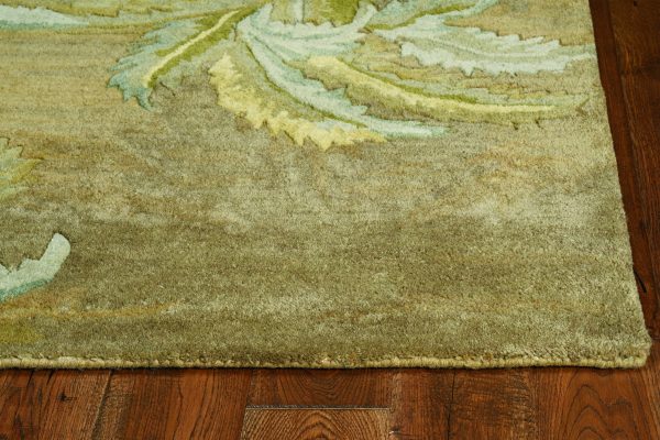 5' Round  Wool Moss Area Rug - Image 3