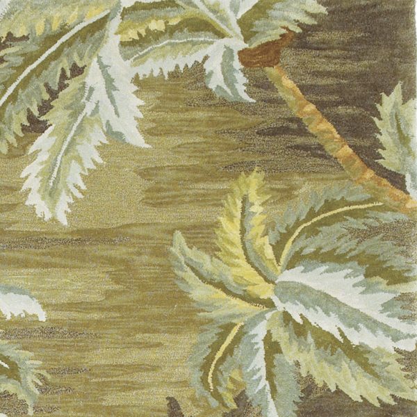 5' Round  Wool Moss Area Rug - Image 4