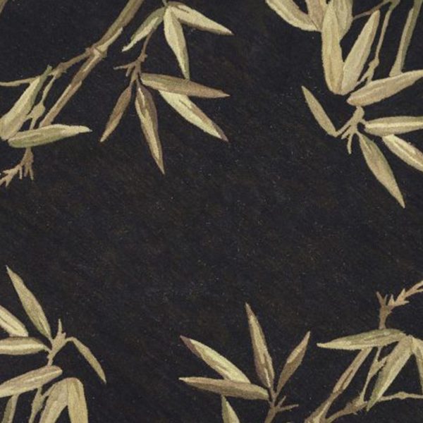 5' Round  Wool Black Area Rug - Image 3
