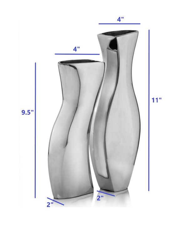 Buffed Adjoining Set of 2 Vases - Image 4