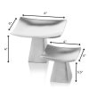 Set of 2 Mod Matte Silver Pedestal Candle Holders - Image 2