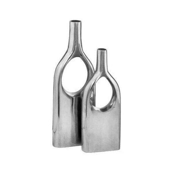 3.5" x 9" x 25" Buffed View Thru Vases Set of 2 - Image 2