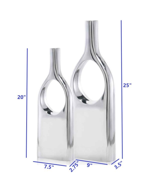 3.5" x 9" x 25" Buffed View Thru Vases Set of 2 - Image 4