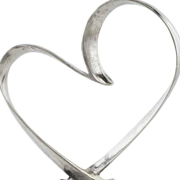 Raw Silver and Black Heart Sculpture - Image 4
