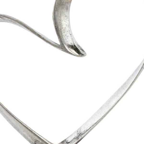 Raw Silver and Black Heart Sculpture - Image 5