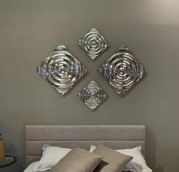 1.5" x 19.5" x 19.5" Buffed Large Rippled Wall Tile - Image 3