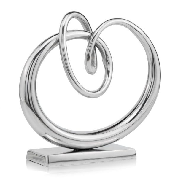 5" x 17" x 17" Buffed Twisted Knot Sculpture