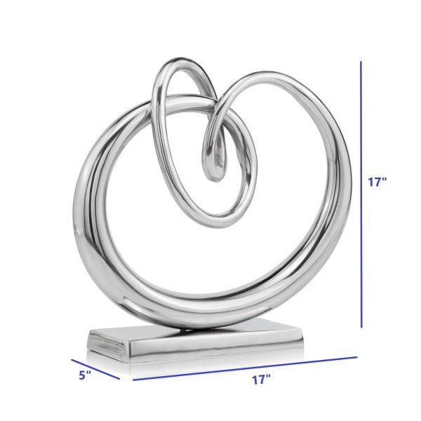 5" x 17" x 17" Buffed Twisted Knot Sculpture - Image 4