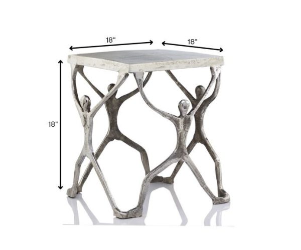 18" x 18" x 18" Buffed Man Figure Table - Image 3