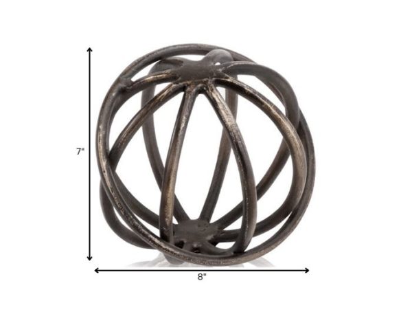 8" x 8" x 7" Bronze Large Sphere - Image 3