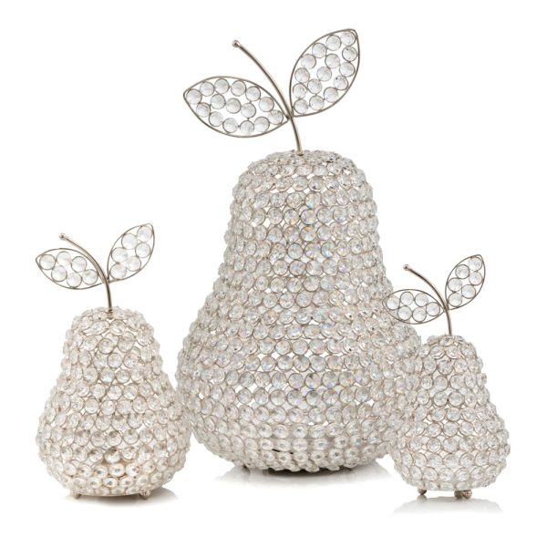 5.5" x 5.5" x 10" Silver Crystal Pear - Image 2