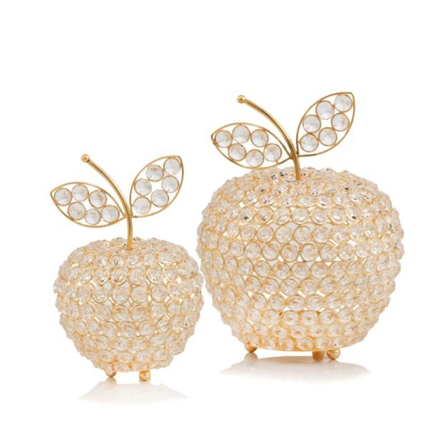 5.5" x 5.5" x 8" Gold Crystal Apple - Image 2