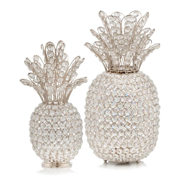 6" x 6" x 12.5" Silver Crystal Pineapple - Image 2